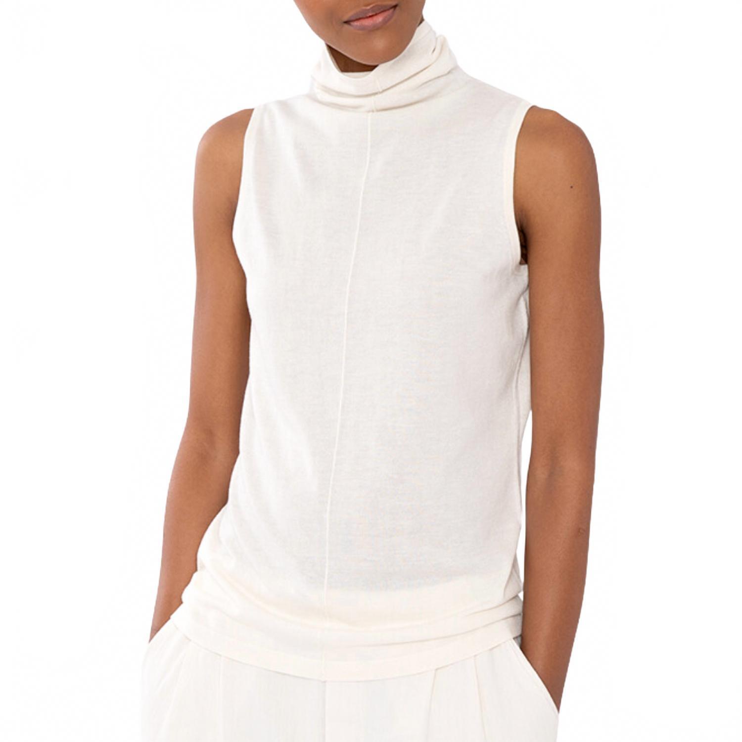 New Kinross Women's Seamed Funnel Top In Ivory
